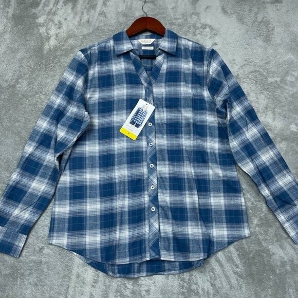 Weatherproof Vintage Womens Small Flannel Plaid Button-Up Shirt a1626 - Picture 1 of 10